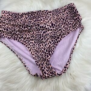 Victoria's Secret Pink and Black Leopard High-Waist Bikini Bottom